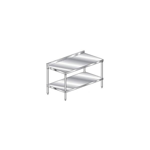 Aero Aero Manufacturing Workbench W/Undershelf, 14 Ga. 304 Series Stainless, 2-3/4" Backsplash, 96"Wx36"D 2TSS-3696 - main
